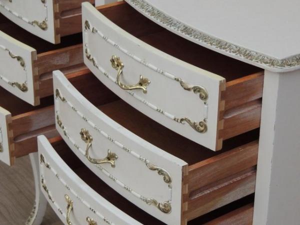 Image 13 of Pair of French Tall Bedside Tables 3 drawers (UK Delivery)