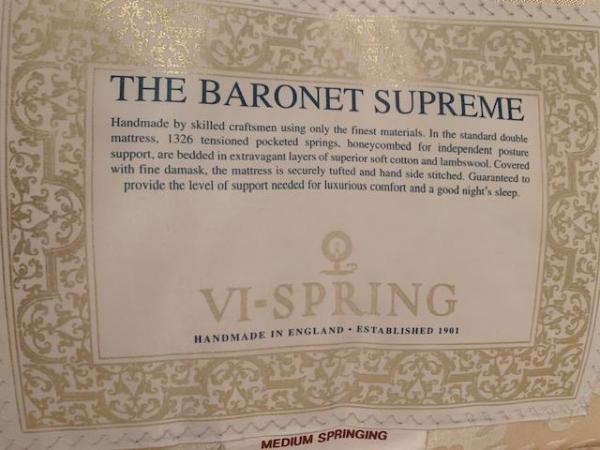 Image 2 of Vi-Spring Medium Sprung Single Divan Bed with Baronet Mattre