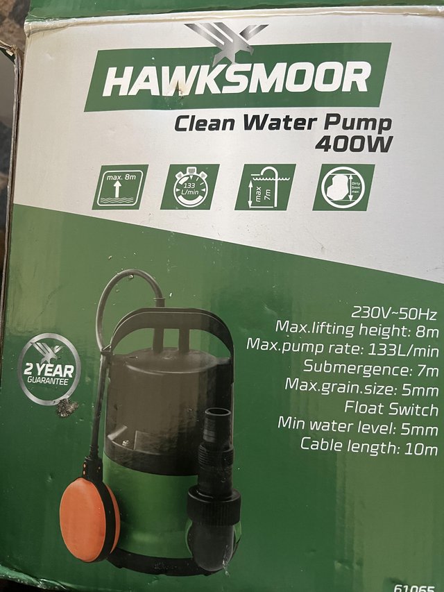Preview of the first image of Clean water pump 400w used once.