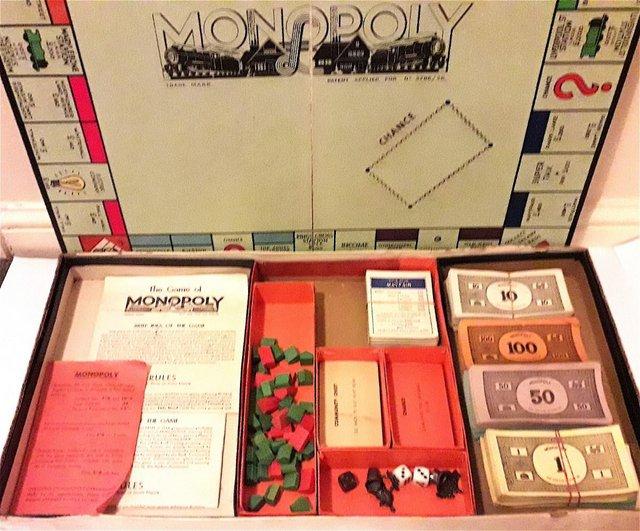 Preview of the first image of ORIGINAL 1930'40's MONOPOLY SET in a BLACK BOX Complete.