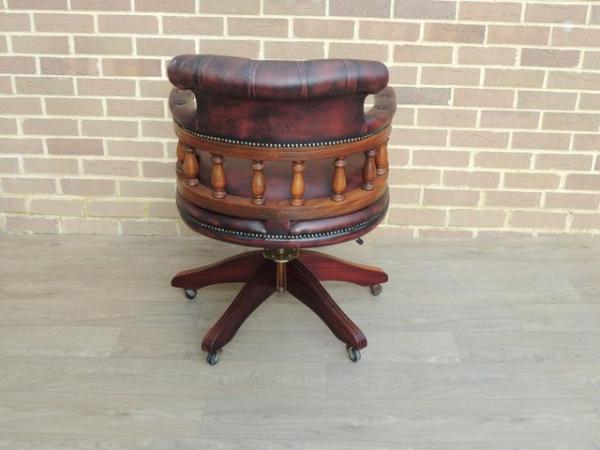 Image 5 of Vintage Ox Blood Captains Chesterfield Chair (UK Delivery)