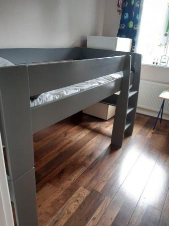 Image 2 of Solitaire Grey Wooden Mid Sleeper Bed