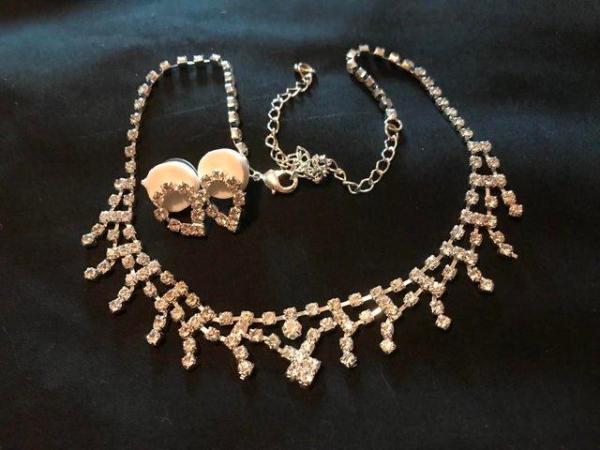 Image 1 of Christmas bling, diamante Necklace & Earring Set