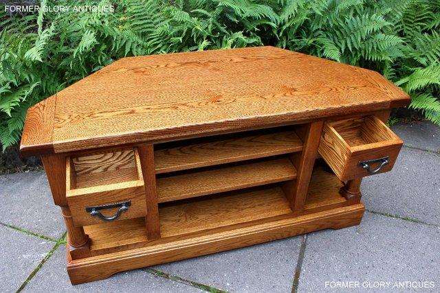 Image 92 of AN OLD CHARM FLAXEN OAK CORNER TV CABINET STAND MEDIA UNIT