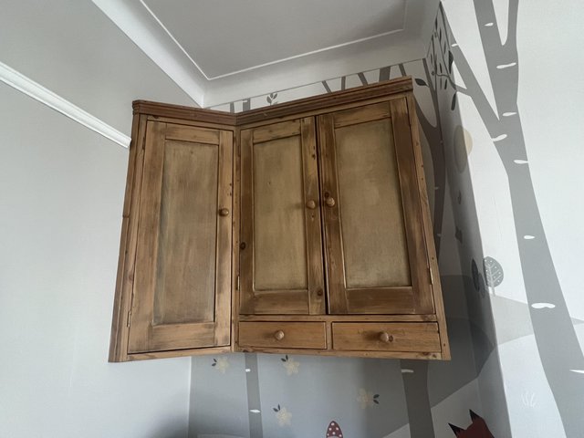 Preview of the first image of Old Pine Corner Cupboard.