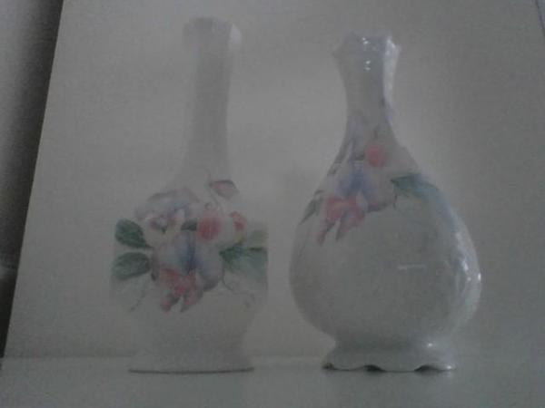 Image 2 of Two Aynsley Fine Bone China Little Sweetheart Vases