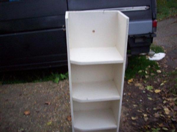 Image 3 of Wooden upright white Shelf Country 6 Tiers/ used.