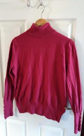 Image 1 of Next red roll-neck long sleeve cotton jumper- size 16 (UK)