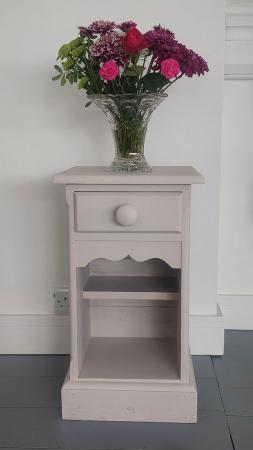 Image 1 of Solid pine bedside table painted in Frenchic paint