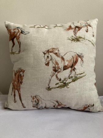 Image 3 of Horse Print Cushion and Cover (13”x13”)