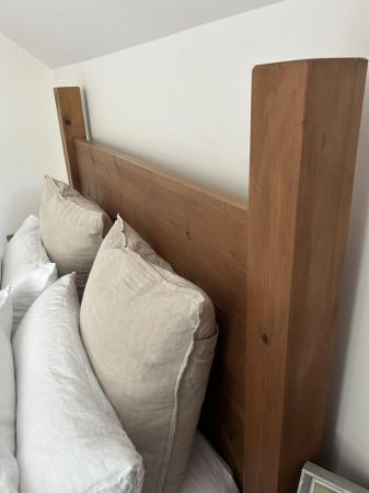 Image 2 of Double plank bed and 2 bedside drawers