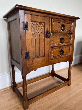 Image 3 of Olde Court Pedestal Cabinet Old Charm Style