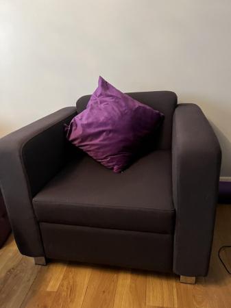 Image 2 of Black Armchair (sofa) - Like New!