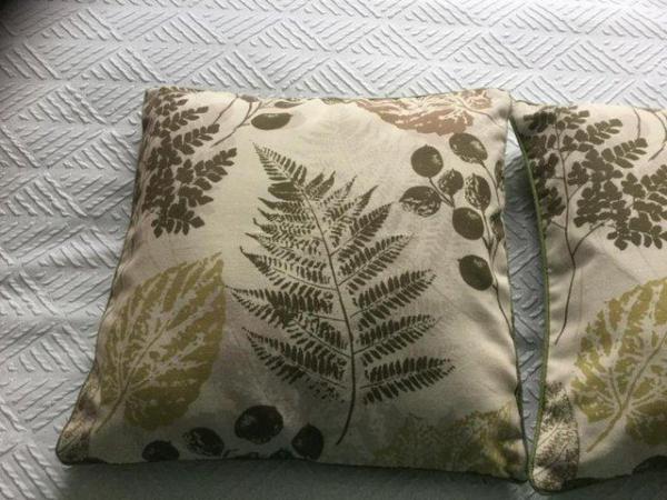 Image 4 of leaf / fern print cushions. ( pair)
