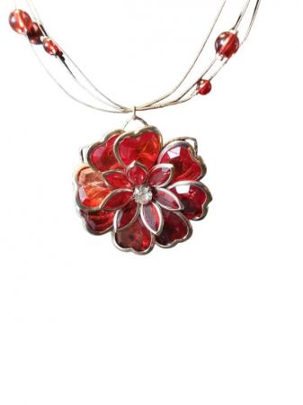 Image 1 of Vintage Flower Pendant Necklace