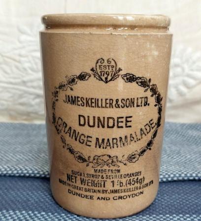Image 1 of Rare James Keiller vintage orange marmalade pot