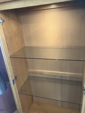 Image 1 of FREE.  Wooden display cabinet with glass doors