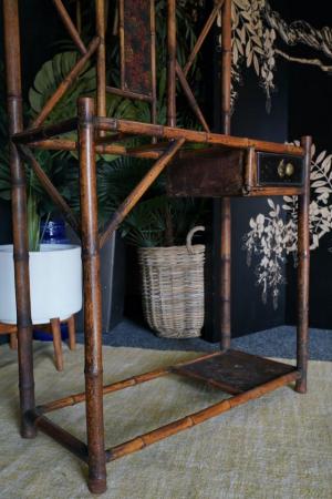 Image 17 of Antique 19th Century Decoupage Bamboo Hatstand Hallway Hooks