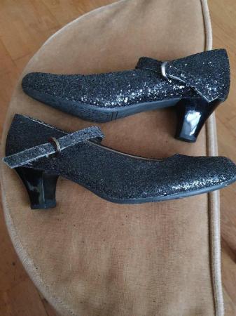 Image 3 of Girls size 5 (38) Black Lilley Sparkle party shoes