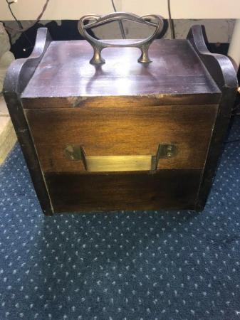 Image 3 of Vintage Victorian wooden coal box