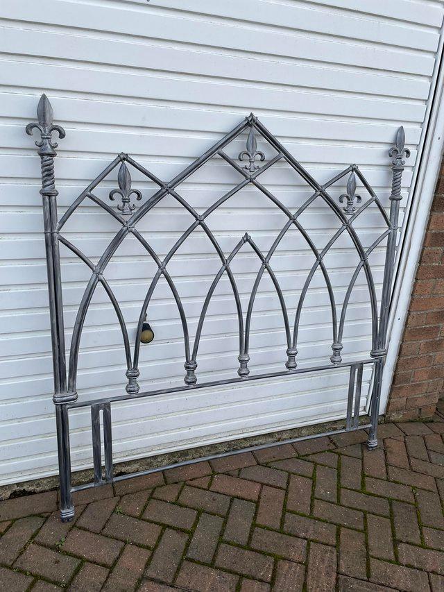 Preview of the first image of Metal double bed headboard Fleur-de-lis.