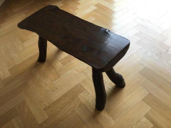 Image 3 of Handcrafted Vintage Rustic Wooden Bench Seat/Side Table