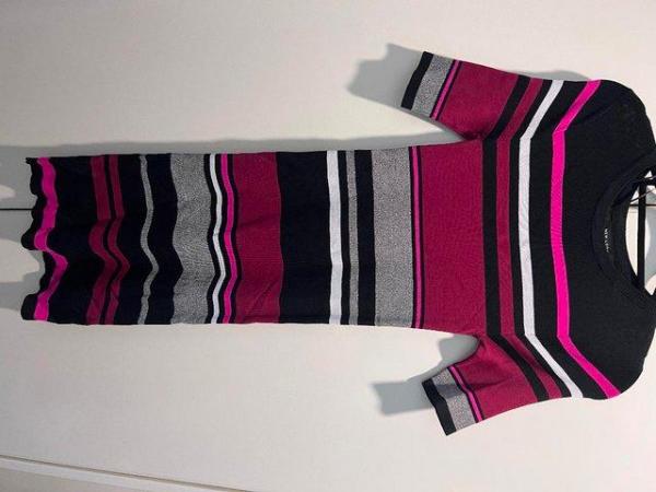 Image 1 of Black block striped midi dress size small