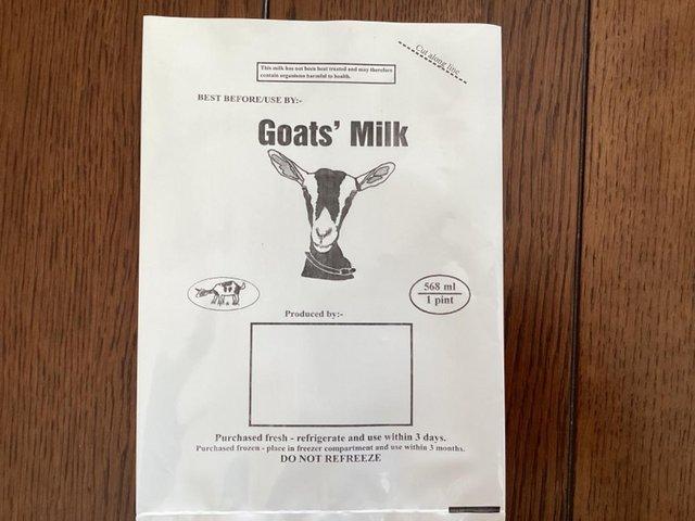 Preview of the first image of Goats milk bags sold in packs of 100.