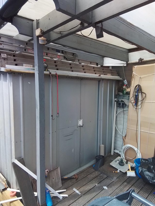 Preview of the first image of Aluminium garden shed approx 7' x 3'.