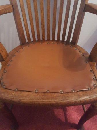 Image 2 of Antique Oak Captains Carver Chair