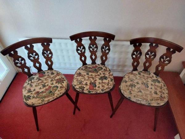 Image 1 of Ercol Fleur De Lys Dining Chairs, Old Colonial 375