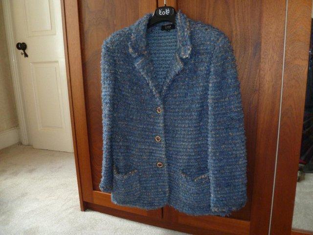 Preview of the first image of Liola blue mohair jacket (price inc P&P).