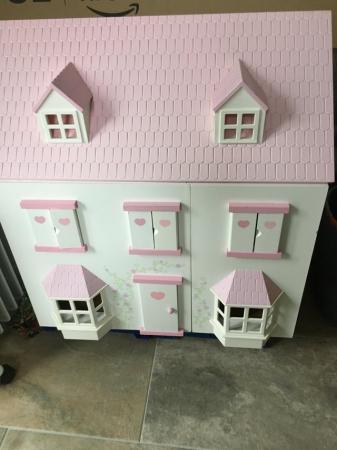 Image 3 of Wooden double fronted dolls house plus furniture for all roo