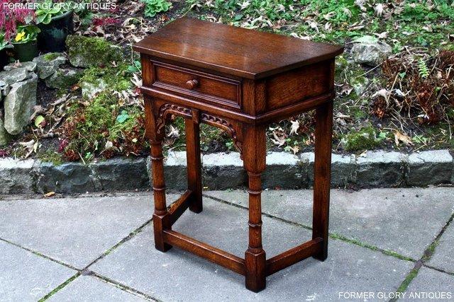 Image 32 of A TITCHMARSH AND GOODWIN OAK CANTED HALL TABLE LAMP STAND