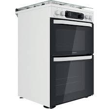Preview of the first image of HOTPOINT GAS 60CM DOUBLE LARGE OVEN-4 BURNERS-WHITE-FAB**.