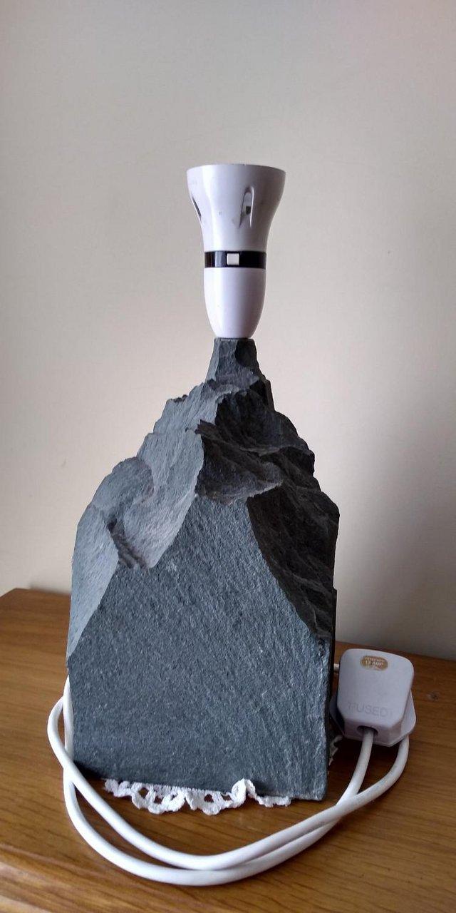 Preview of the first image of Nicely Weighted Slate Table Lamp.