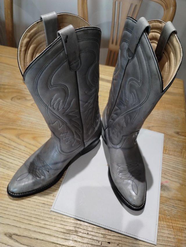 Preview of the first image of Leather Texan Cowboy Boots for sale.