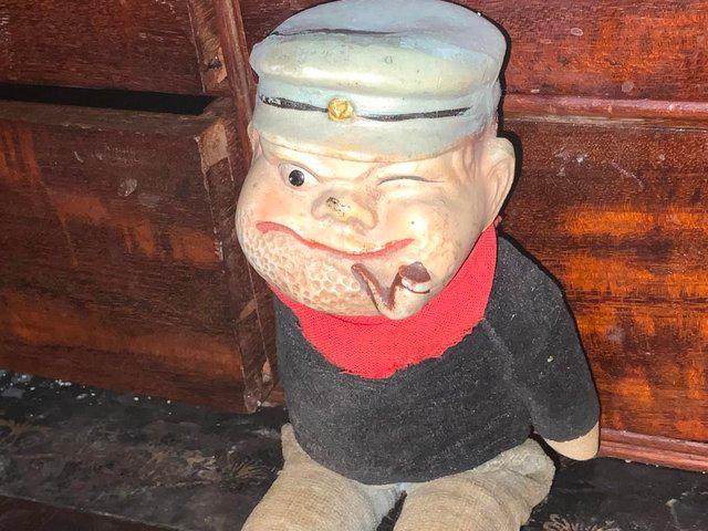 Preview of the first image of Popeye the Sailor man. Vintage 1940’s Character Doll.