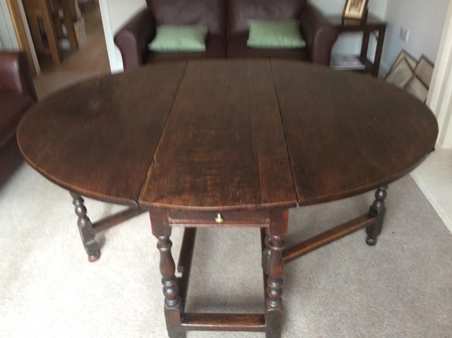 Preview of the first image of Oak Eighteenth Century Drop Leaf Gate Leg Dining Table.