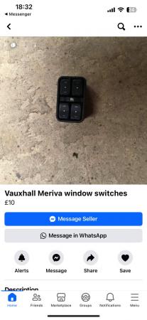 Image 1 of Vauxhall meriva window switch and left and right mirrors