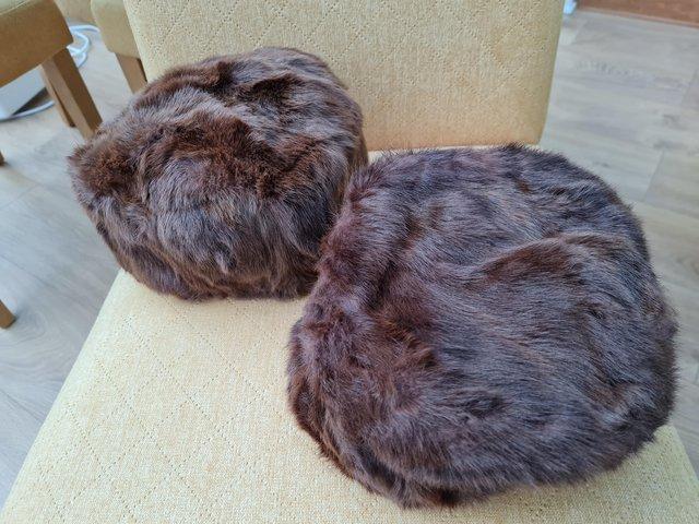 Preview of the first image of Two vintage real fur hats medium size.