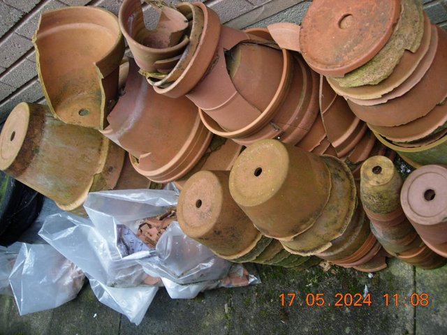 Preview of the first image of Broken terracotta plant pots and crocks Free to collect.