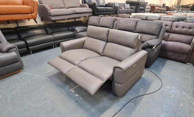 Image 15 of Samson grey leather electric recliner 2 x 2 seater sofas