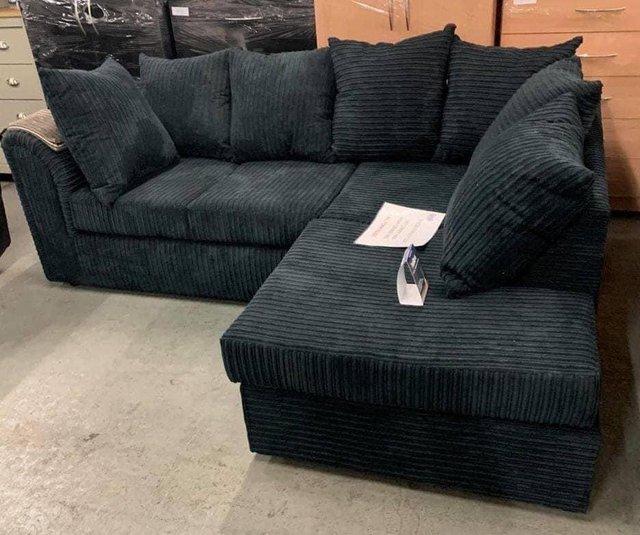 Preview of the first image of Byron corner sofa in jumbo black cord.