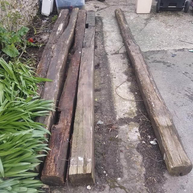 Preview of the first image of FENCE POSTS AND SOLID OAK BEAMS FOR SALE.