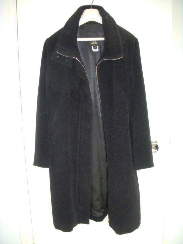 Preview of the first image of Winter coat, Whistles, black size 12 - excellent condition.