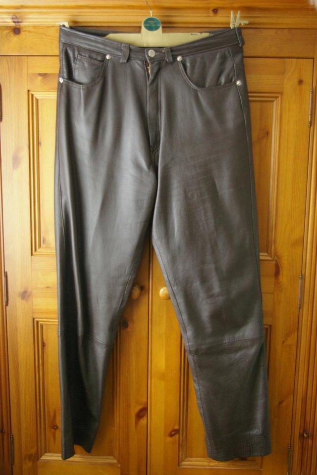 Preview of the first image of Ladies leather trousers in very good condition.