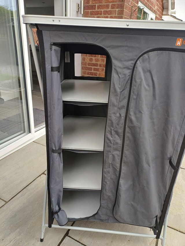 Preview of the first image of HI GEAR camping/caravan drobe with shelves and hanging rail..