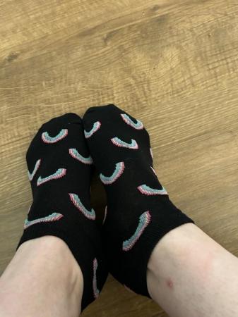 Image 1 of Ladies worn rainbow socks