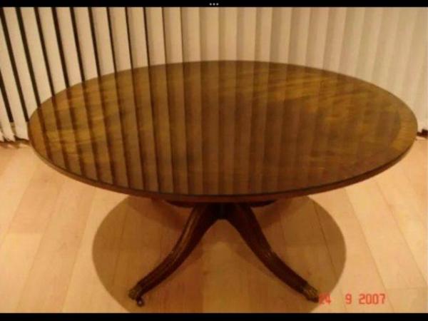 Image 1 of Reproduction Mahogany Oval Coffee Table